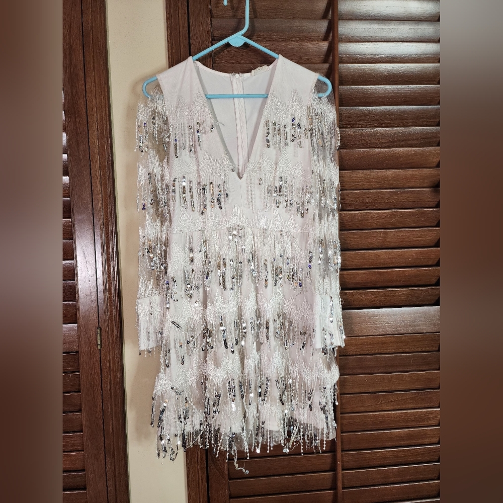 Off WHITE - pink Sequin Fringe Dress